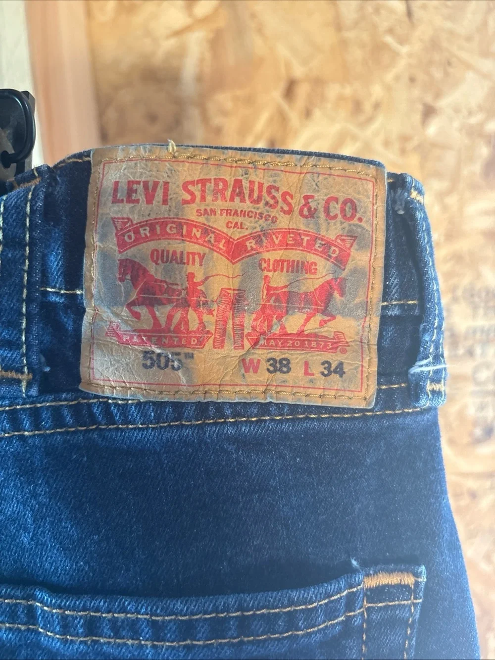 Levi's Men's Dark Indigo Straight Jeans 38x34